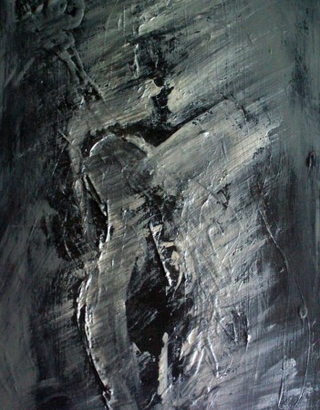 "Pluie d'argent", acrylique sur toile